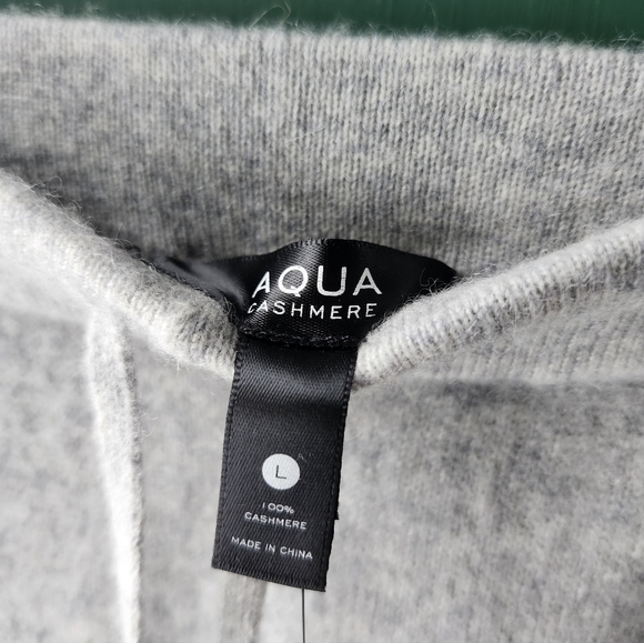 Aqua 100% Cashmere Lounge Super Soft Wide Leg Pants Large - Picture 5 of 6